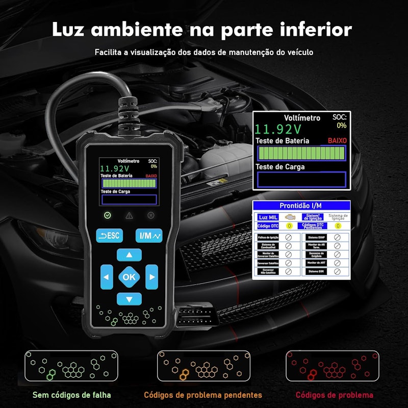 Scanner Automotivo OBD2 Portátil com Tela Coibeu 3