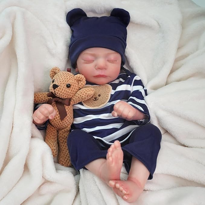 Bebê Reborn Menino Urso Boneco Realista de Silicone 2