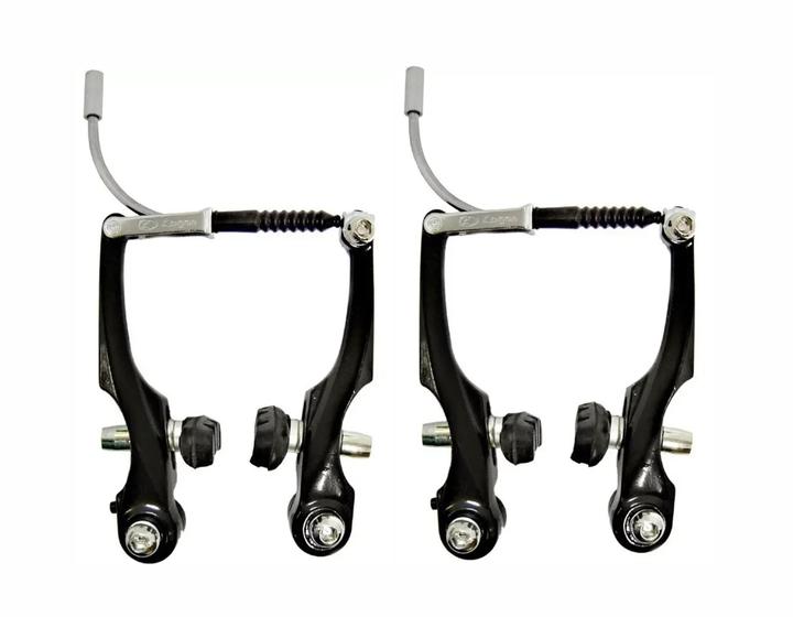 Freio Bicicleta V-Brake Aluminio Preto Fosco Diant + Tras 4