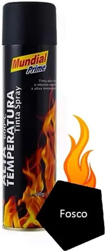 Tinta Spray Alta Temperatura Preto Fosco 4