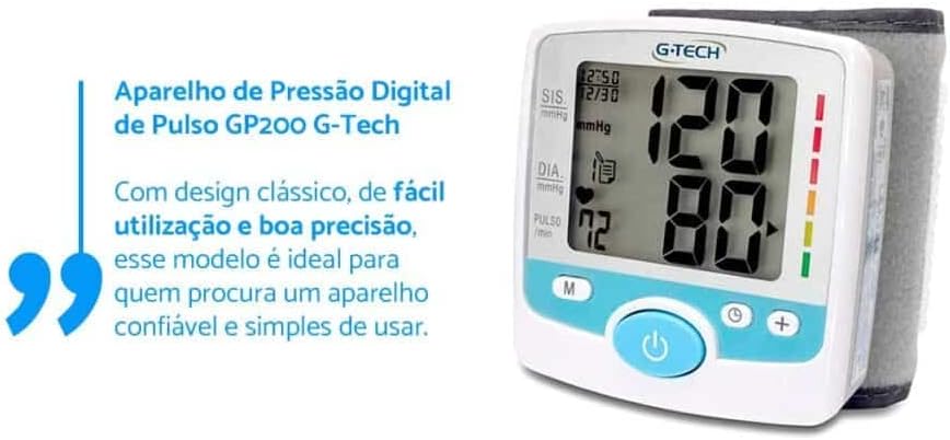 Aparelho de Pressão Digital de Pulso G-TECH GP200 4