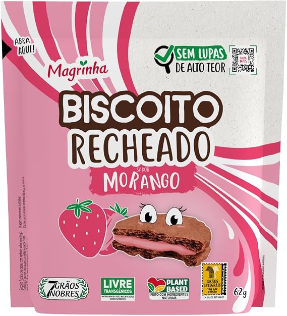 Biscoito Recheado Sabor Morango Da Magrinha 1