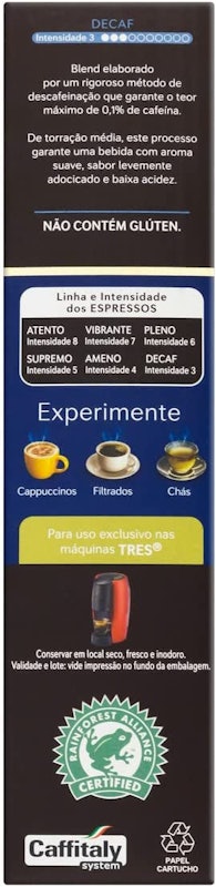 Cápsula de Café Espresso Descafeinado TRES 3 Corações 4