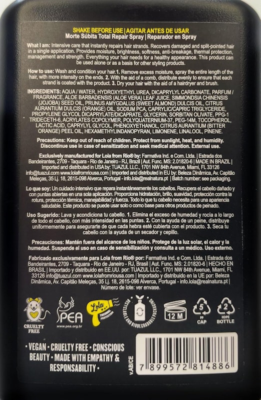 Spray Morte Súbita Reparação Total 3