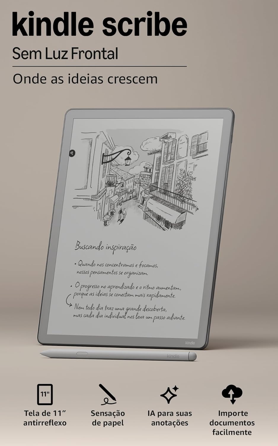 Kindle Scribe sem Luz Frontal (3ª Geração) 2025 2