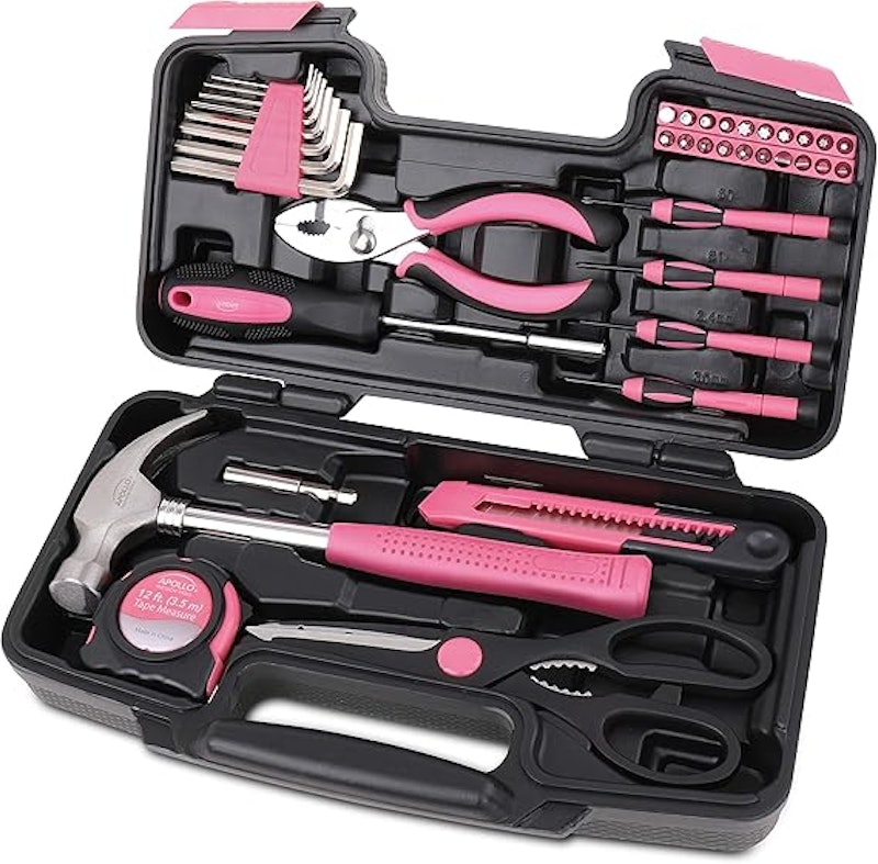 Conjunto de Ferramentas Domésticas 39 Peças Rosa 1