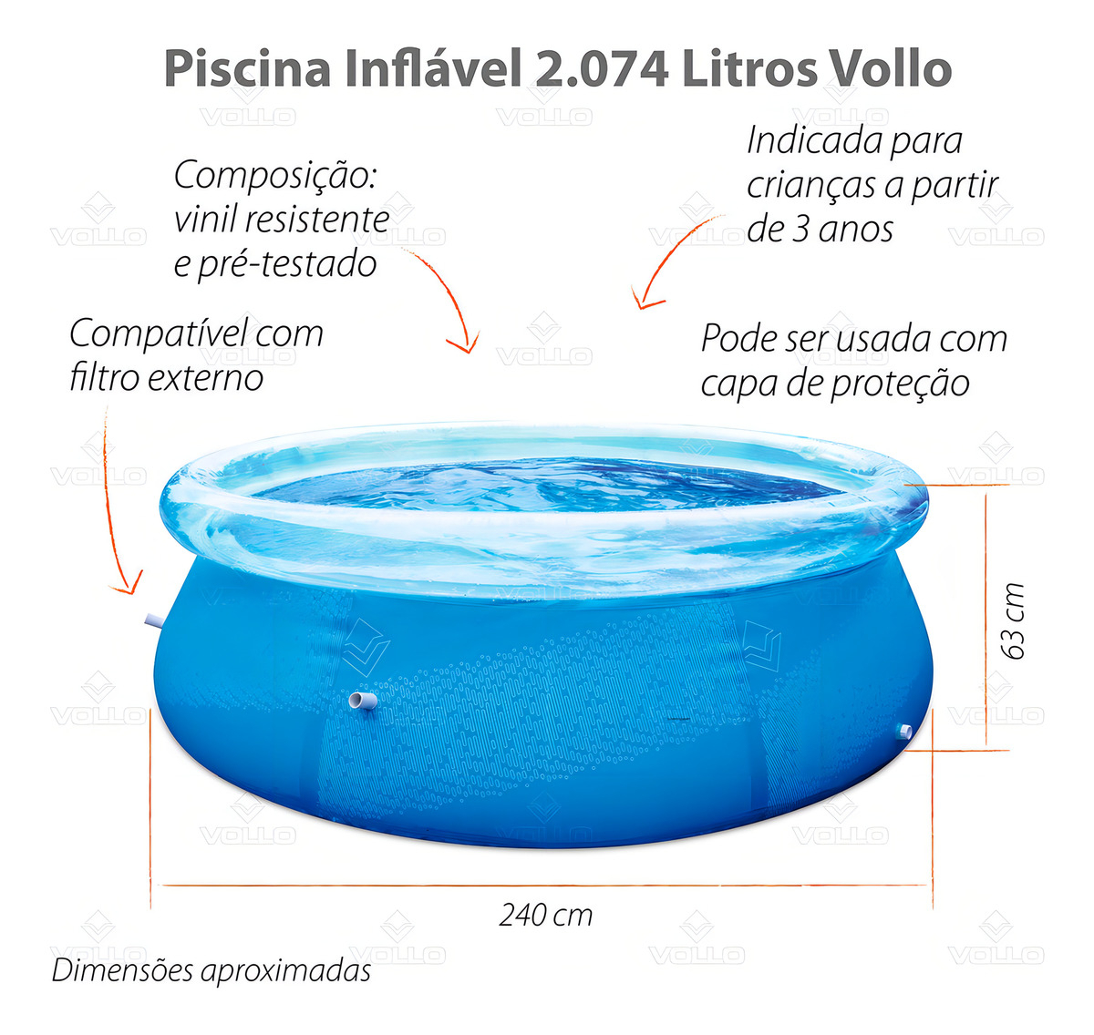 Piscina Inflável 2074 L 4