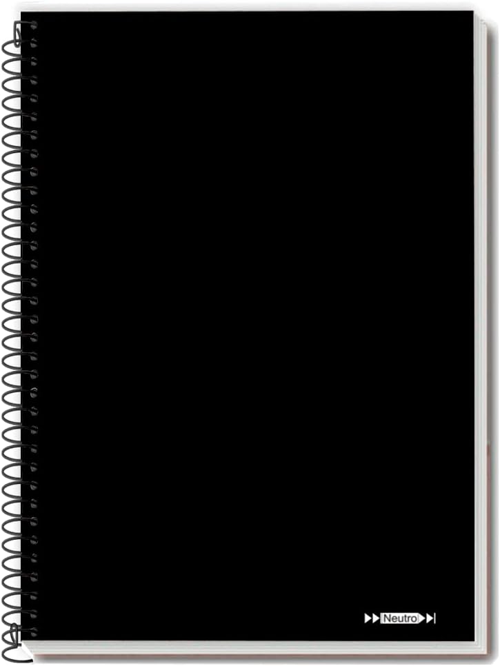 Caderno Universitário Capa Dura Neutro Preto Pontilhado 1