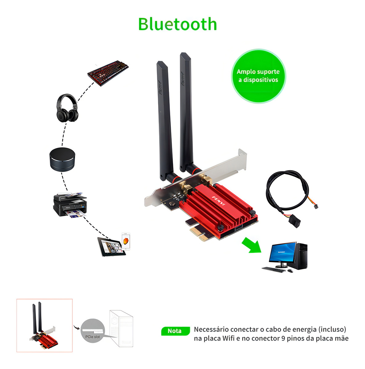Placa de Rede WiFi 6E PCI-E 4