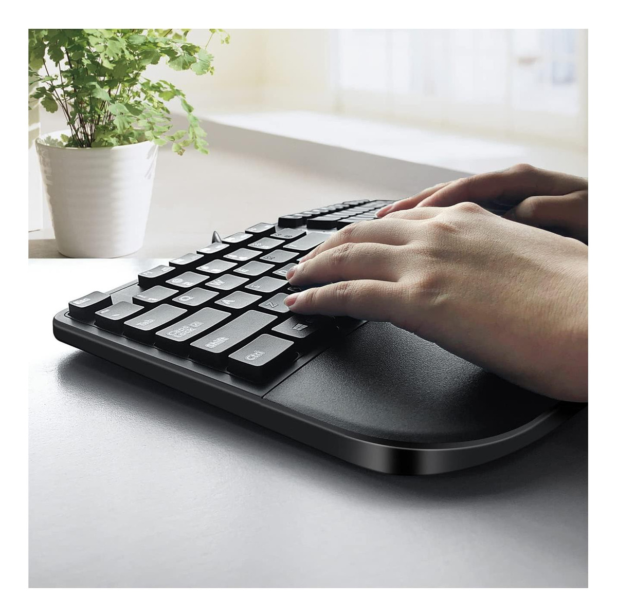 MCSaite Teclado Ergonômico Compacto USB com Fio 3