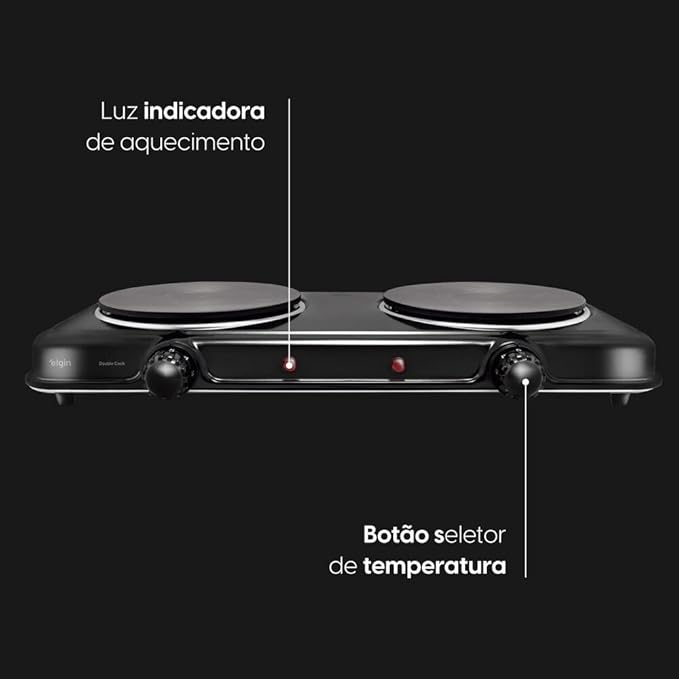 Fogão Elétrico Cooktop Portátil 2 Bocas 4