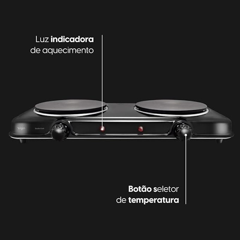 Fogão Elétrico Cooktop Portátil 2 Bocas 4