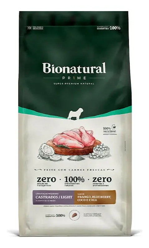 Bionatural Prime Cães Raças Pequenas Castrados Light 1
