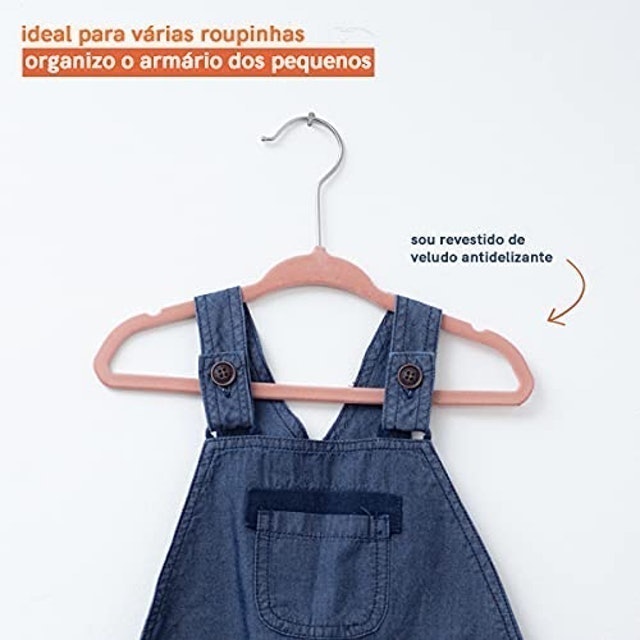 Conjunto Cabide Infantil de Veludo com Gancho 3