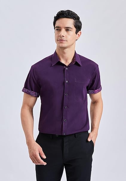 Camisa Social Masculina de Manga Curta Enlision 4