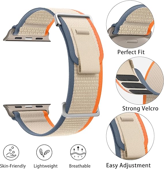 Pulseira Esportiva Trail Loop de Nylon Macio para Apple Watch 4