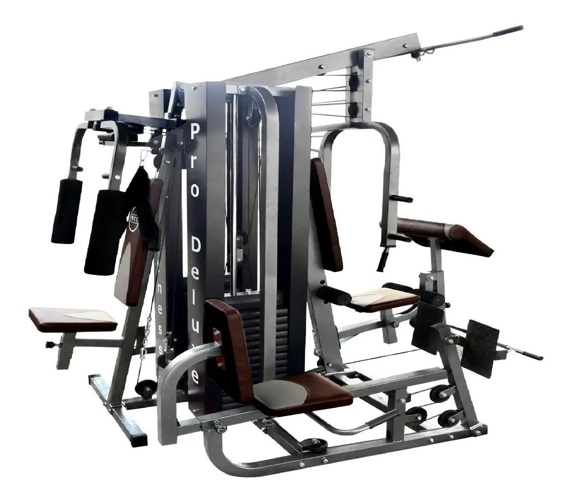 Multi Estação Pro Deluxe 184 kg Anilhas Academia Completa WCT Fitness 5