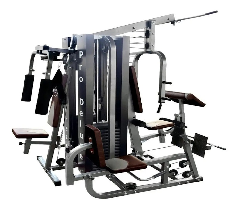 Multi Estação Pro Deluxe 184 kg Anilhas Academia Completa WCT Fitness 5