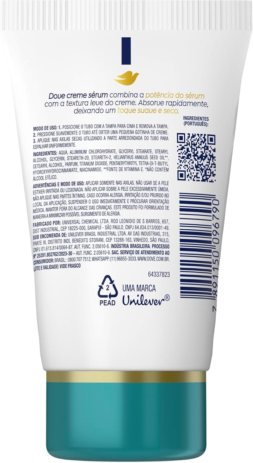 Desodorante Dove Antitranspirante Creme Sérum Previne Irritação 2