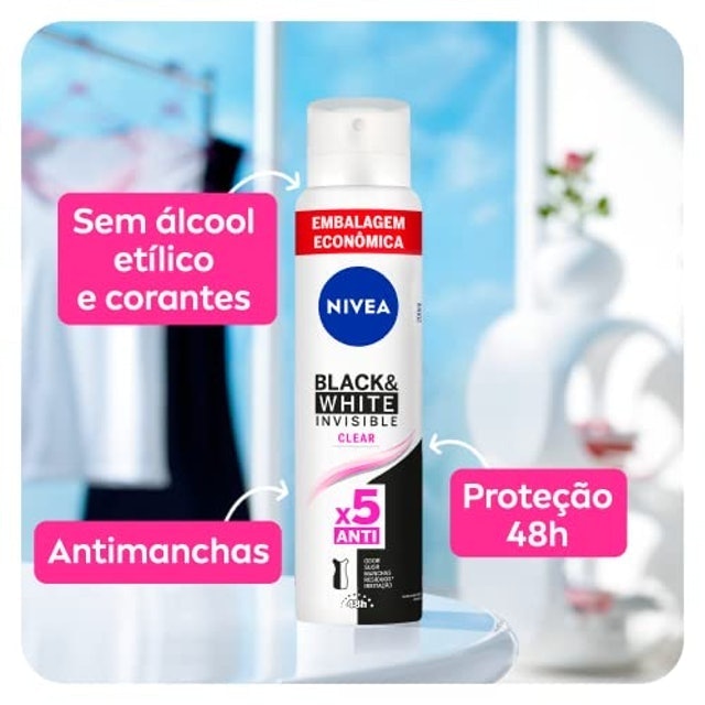 Desodorante Aerossol Invisible Black & White Clear 2