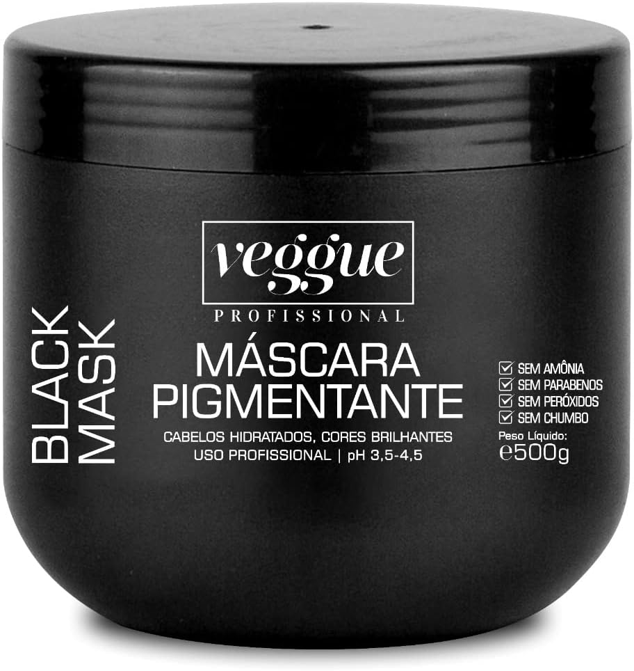 Máscara Tonalizante para Cabelos Pretos Veggue Profissional Black 1
