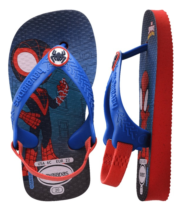 Chinelo Havaianas Baby Marvel Homem Aranha Vermelho 1