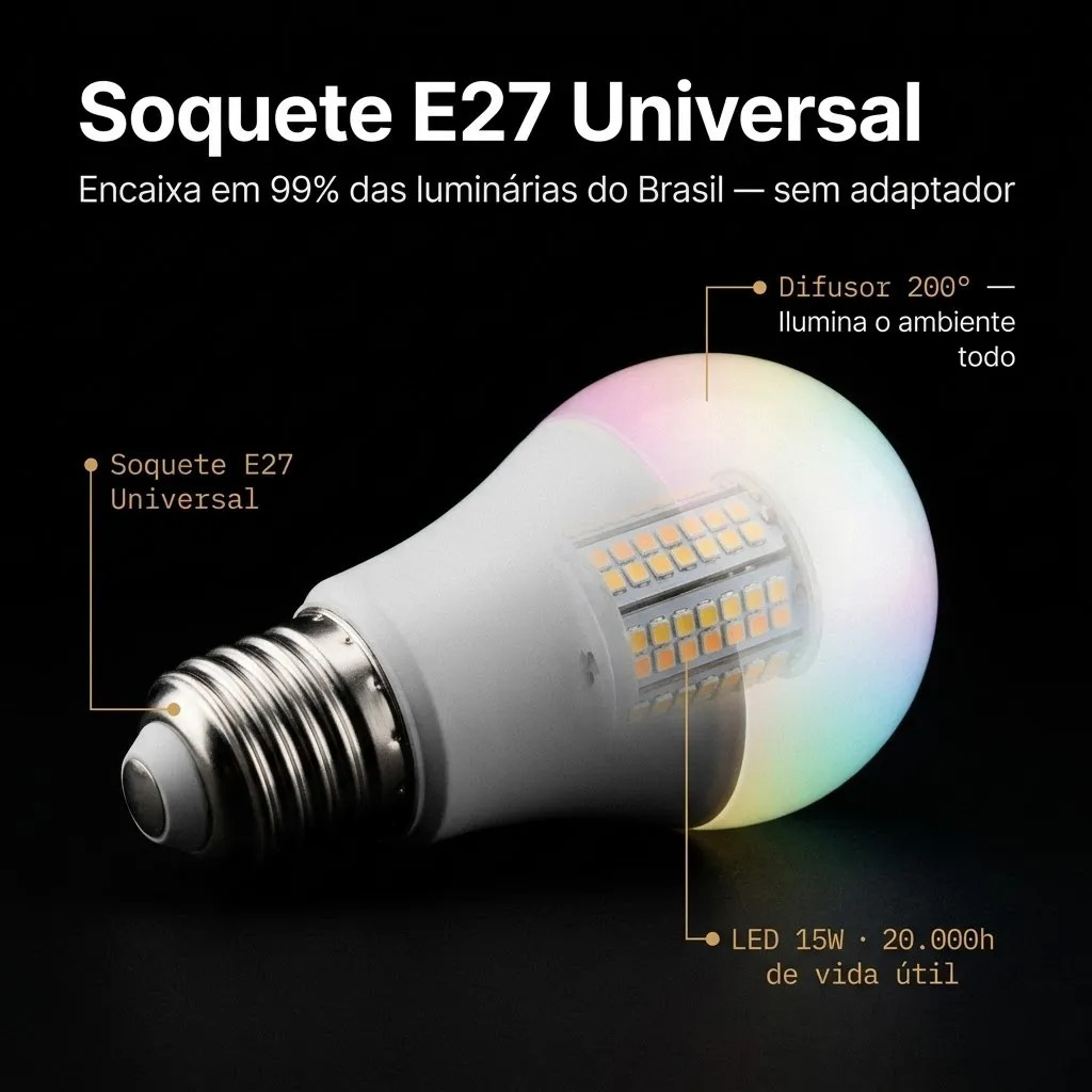 Lâmpada Smart Wi-Fi Elgin Smart Color Bulbo LED 5