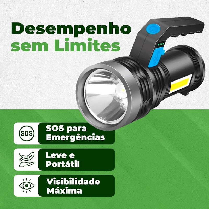 Lanterna LED Holofote Longo Alcance Recarregavel 5