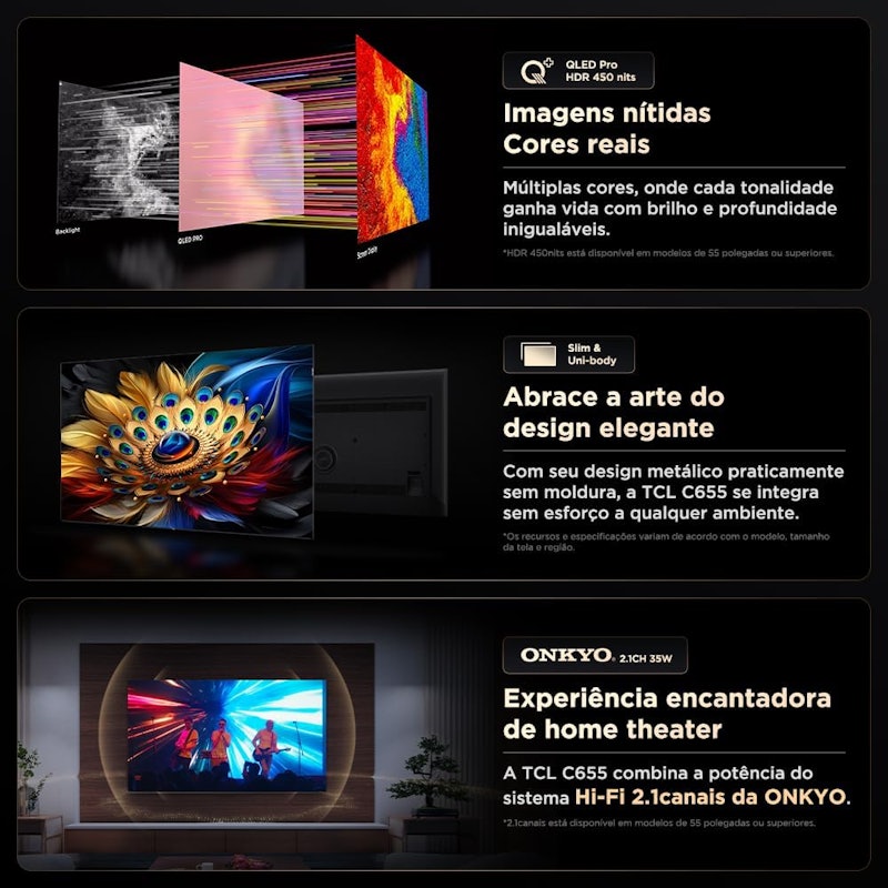 TCL Advanced 4K QLED TV C655 55" 4