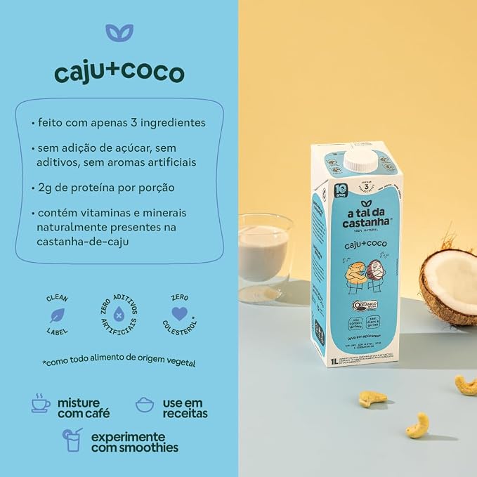 Castanha de Caju + Coco Orgânico 1 L 3