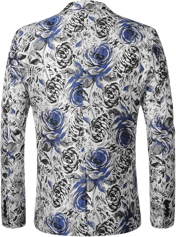 Blazer Masculino Floral com Dois Botões para Festa 2