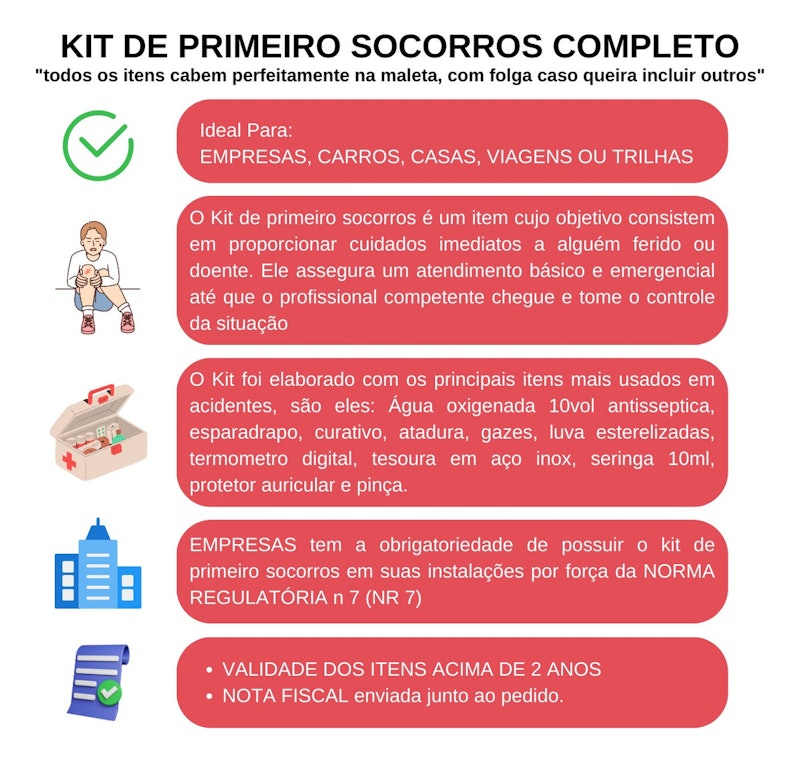 Kit Completo de Primeiros Socorros Aid 3