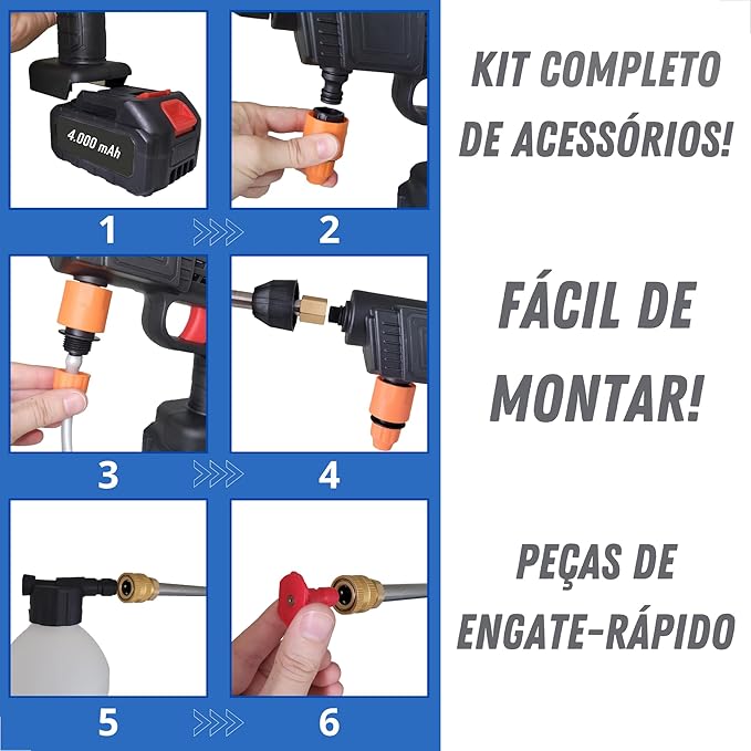 Lavadora Alta Pressão Portátil sem Fio 4