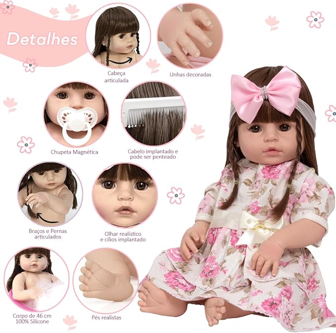 Boneca Bebê Reborn Realista 3
