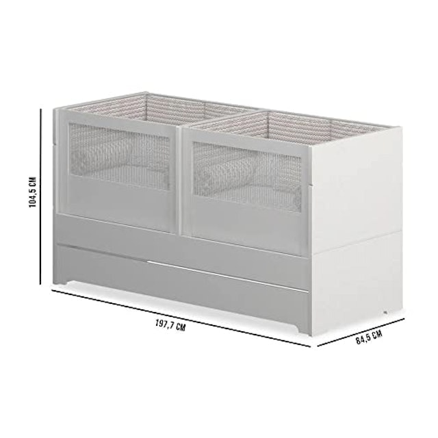 Berço Cama Sol e Mar Gêmeos Divicar Branco Acetinado 3