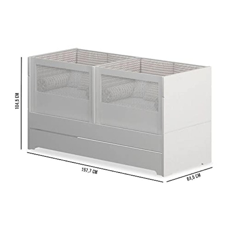 Berço Cama Sol e Mar Gêmeos Divicar Branco Acetinado 3
