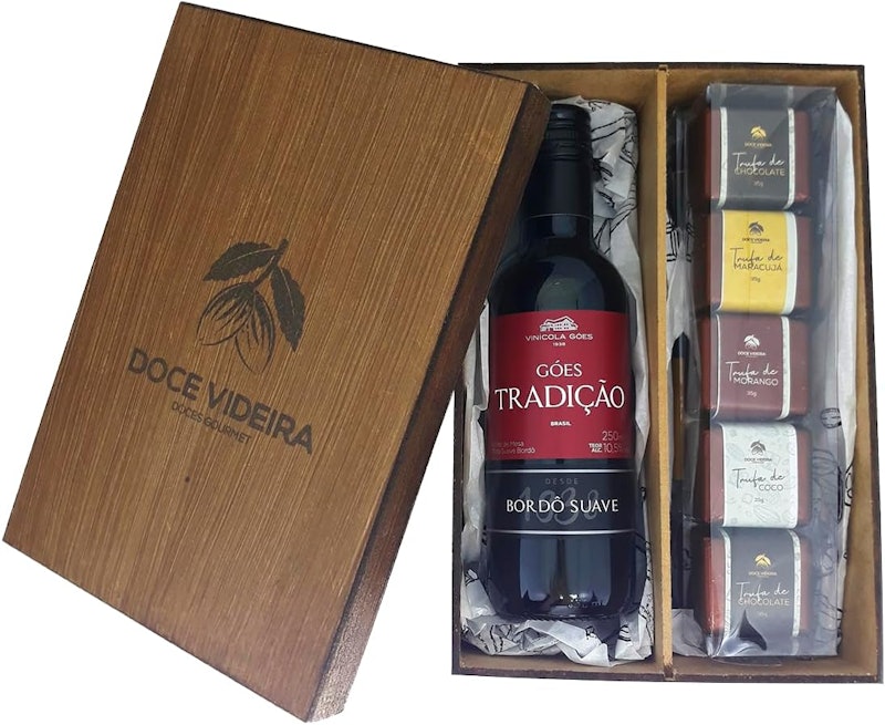 Cesta de Presente Vinho e Chocolates Gourmet 1