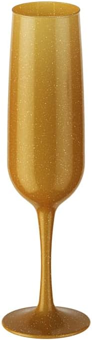 Kit 6 Taças de Espumante Coza Fun 160 ml Dourado Glitter 4