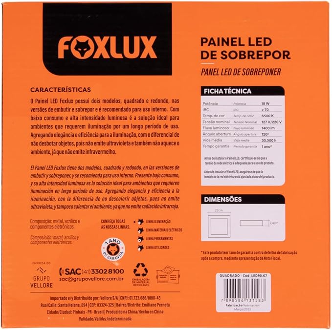 Painel de LED Foxlux 3