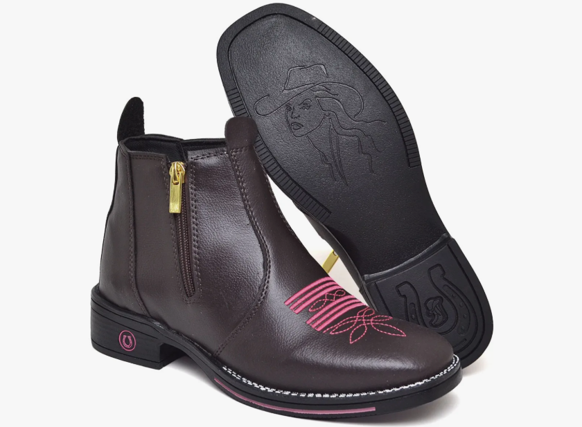Bota Botina Feminina Texana Bico Quadrado 3