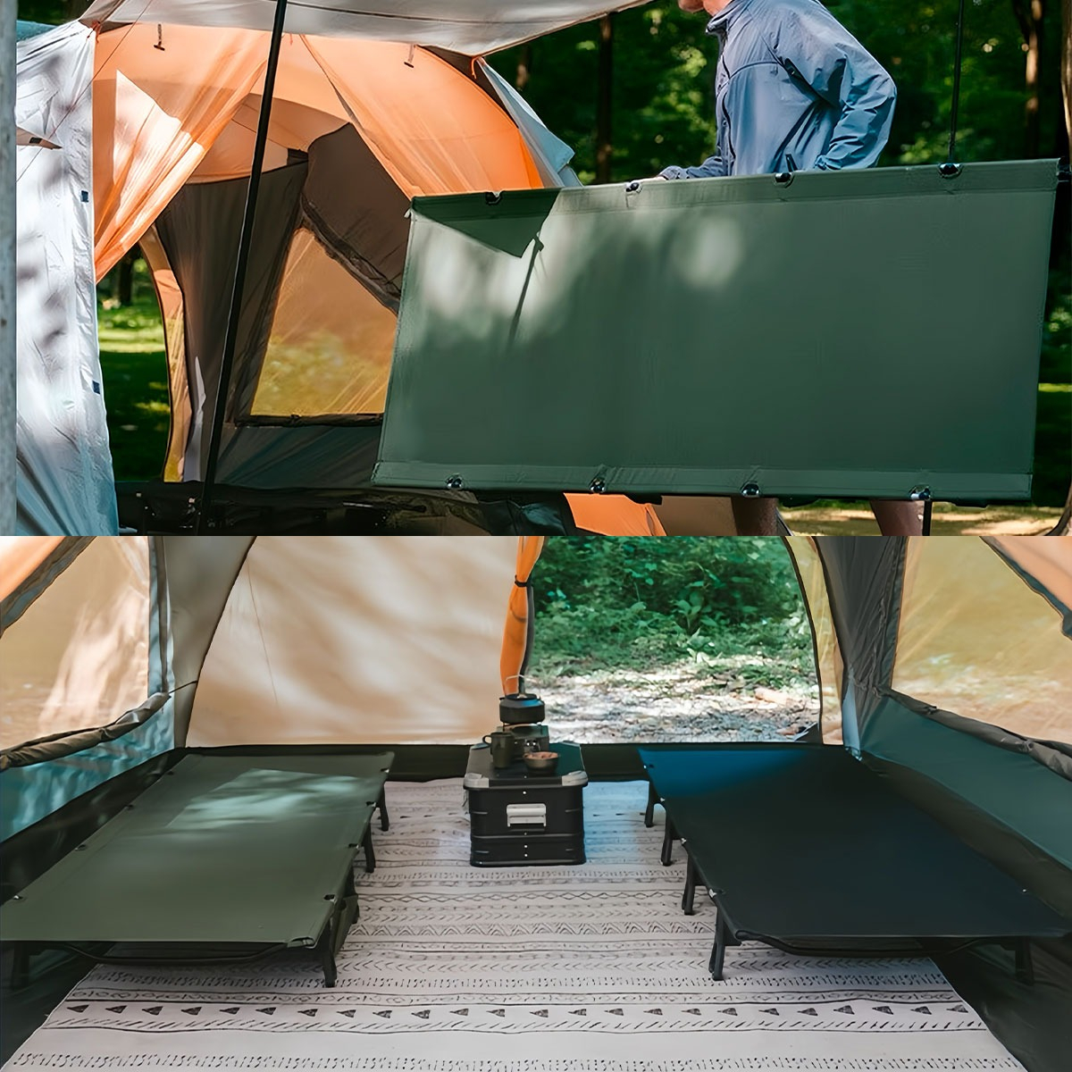 Cama Dobrável de Alumínio + Colchonete Inflável Bask 3