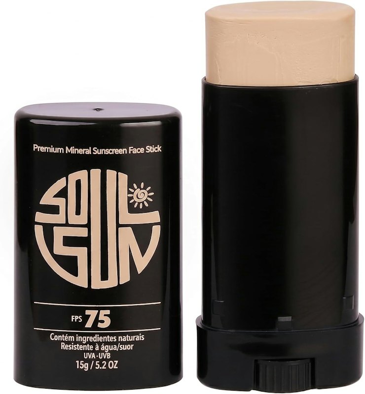 Protetor Solar Facial Mineral em Bastão com Cor FPS 75 1