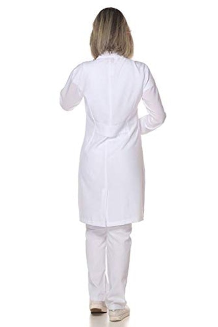 Jaleco Feminino Acinturado Gola Padre com Punho 2