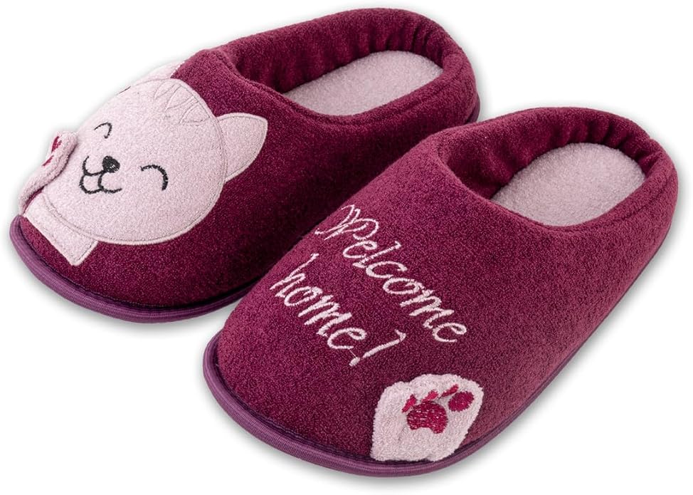 Pantufa Bordada Gatinho Welcome Home 1
