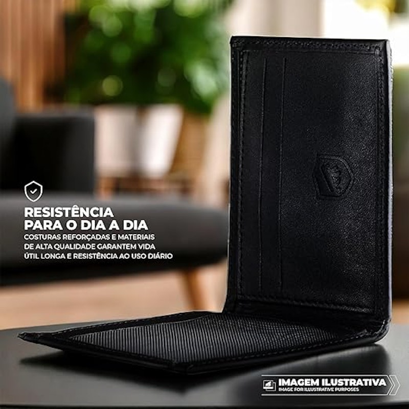 Carteira de Couro Masculina - Porta cartão - Ultra Slim 4