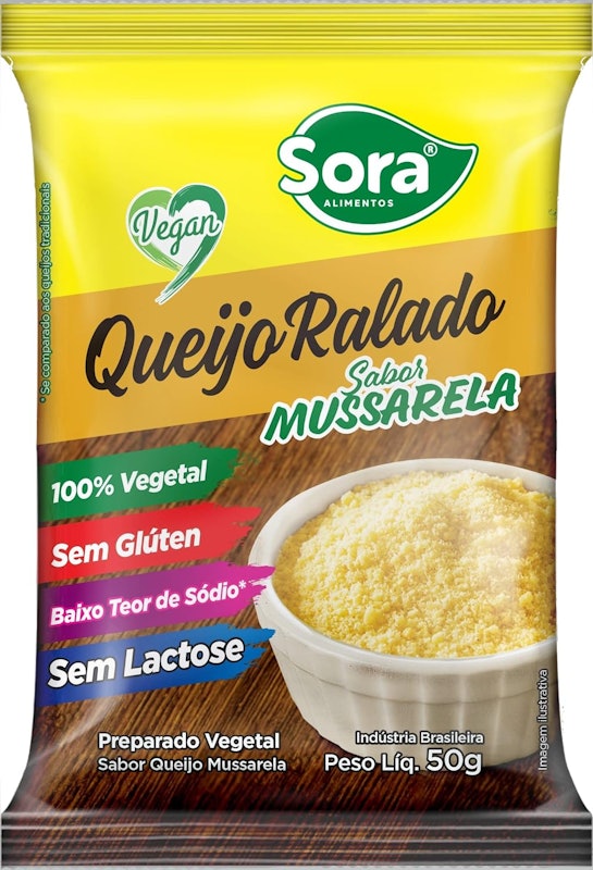 Queijo Ralado Vegetal Sabor Mussarela Sora 1