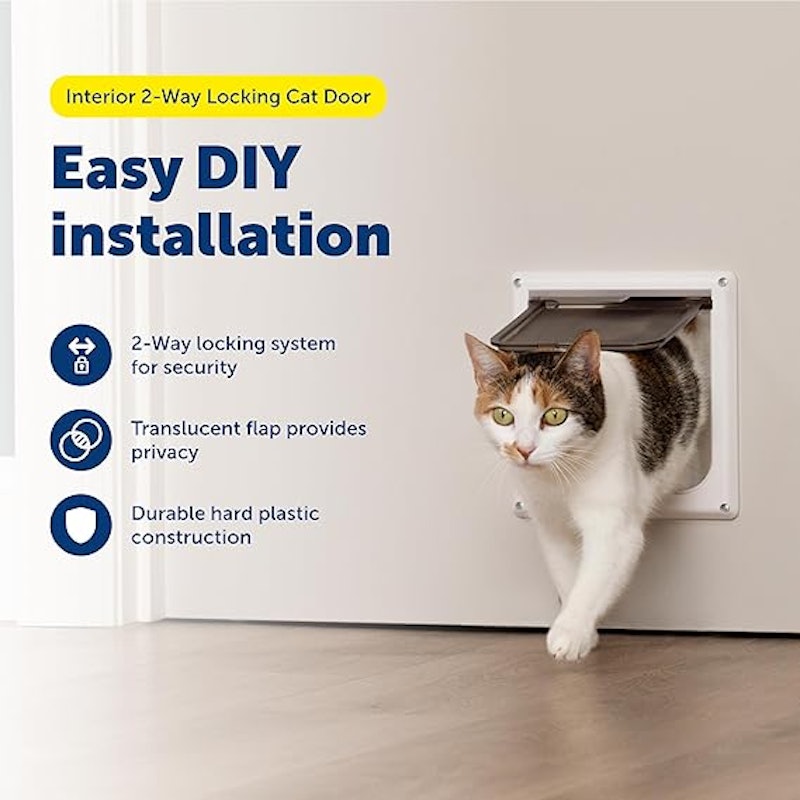 Way Locking Cat Door White 3