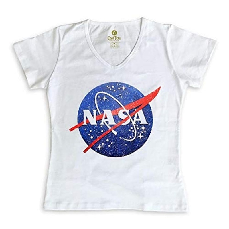 Camiseta Feminina Gola V Geek Nasa Vintage 1