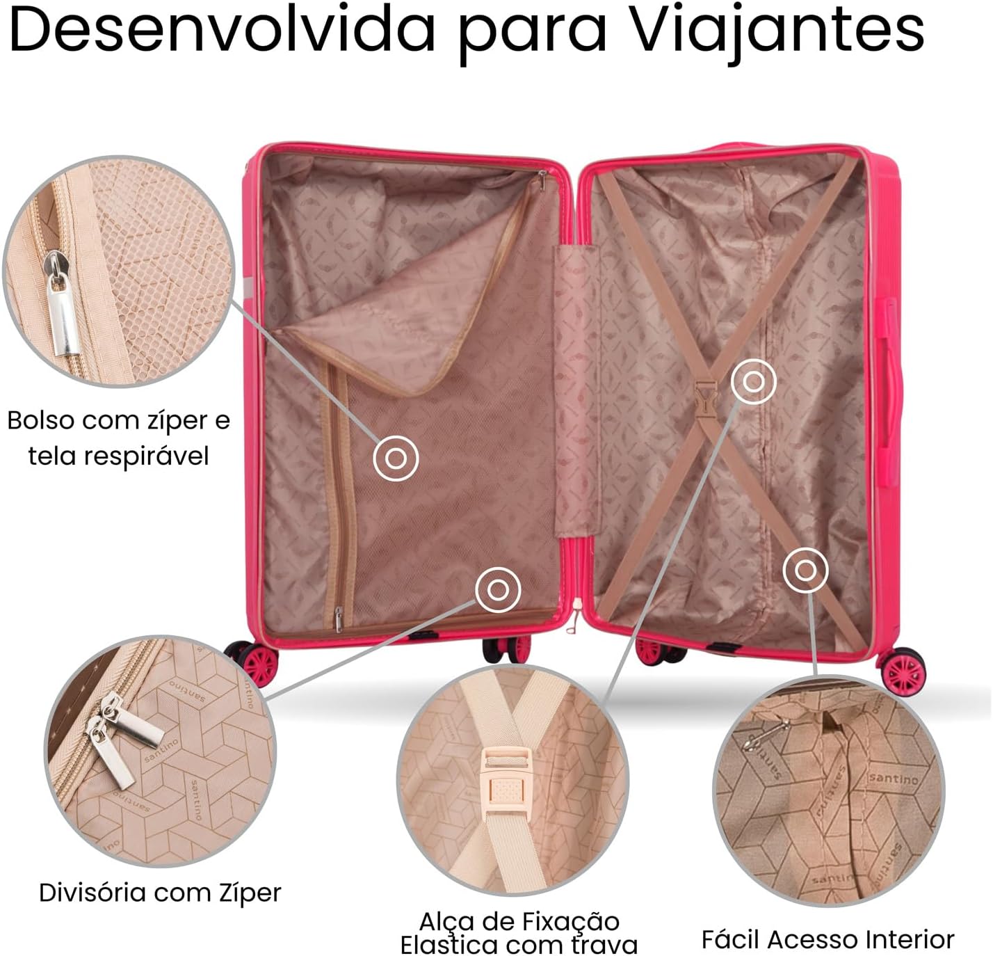 Mala de Viagem Versalhes Rígida 360° 5