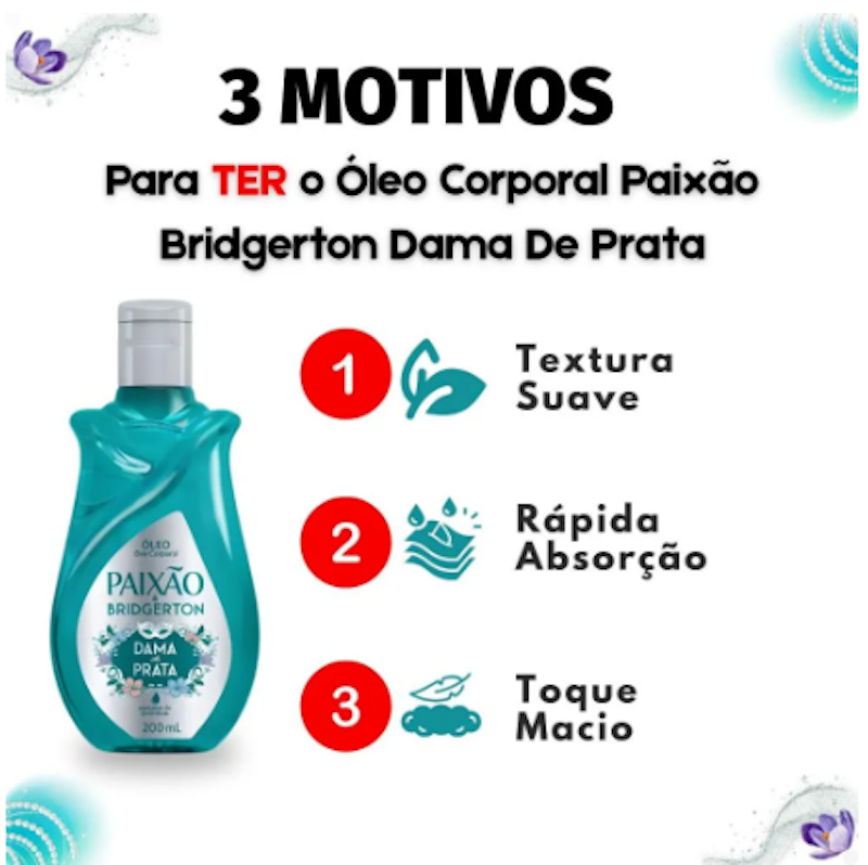 Óleo Corporal Paixão & Bridgerton Dama de Prata 4